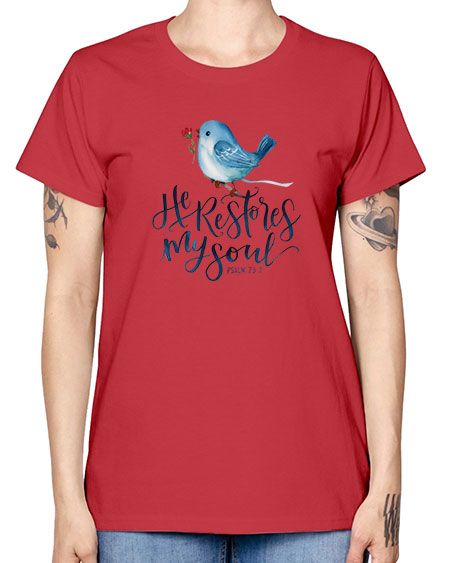 he restores my soul 39# - birds -  Missy T-Shirt