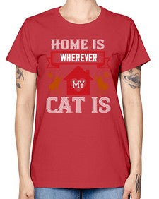 home is wherwever my cat is Style 51# - cats -  Missy T-Shirt