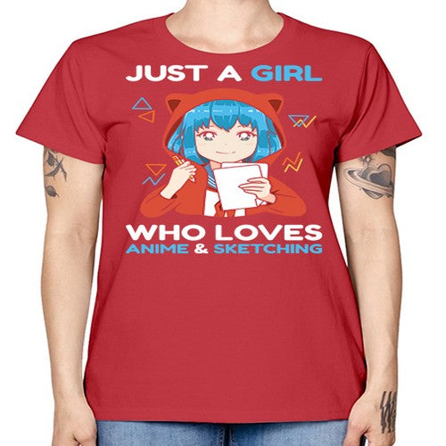 just a girl who loves anime and sketching259# - anime -  Missy T-Shirt