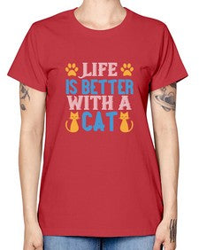 life is better with cat Style 64# - cats -  Missy T-Shirt