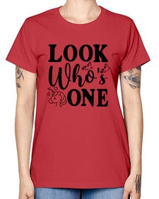 look whos one 262# - unicorn -  Missy T-Shirt