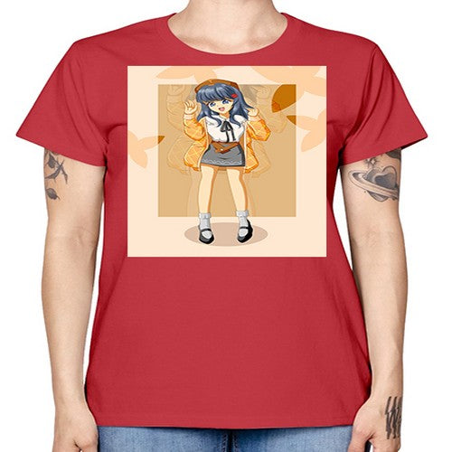 of beautiful girl with jacket 132# - anime -  Missy T-Shirt