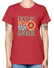 rollin into fifth grade 775# - fifth grade -  Missy T-Shirt