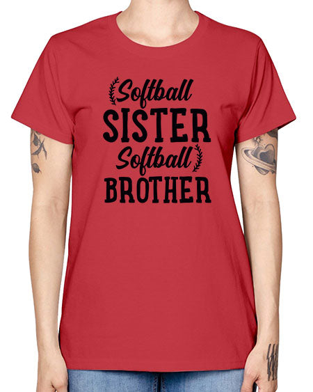 softball sister softball brother 2273# - softball -  Missy T-Shirt
