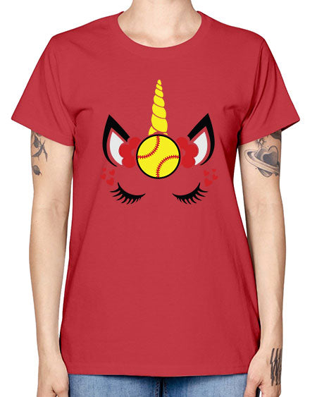 softball unicorn 397# - softball -  Missy T-Shirt