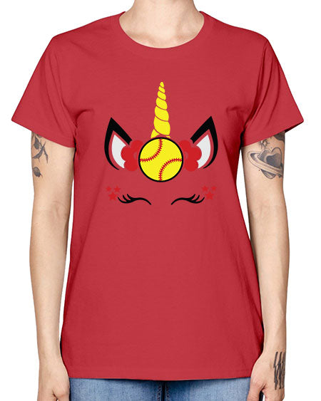 softball unicorn 398# - softball -  Missy T-Shirt