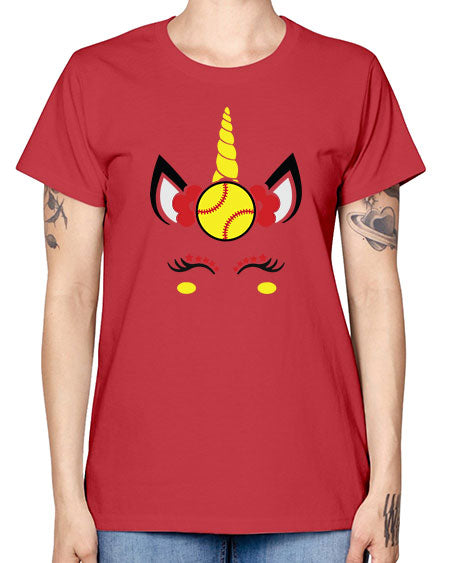 softball unicorn 399# - softball -  Missy T-Shirt
