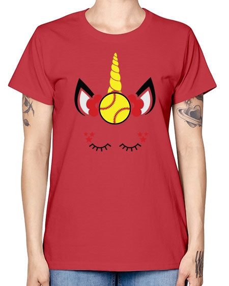 softball unicorn 400# - softball -  Missy T-Shirt