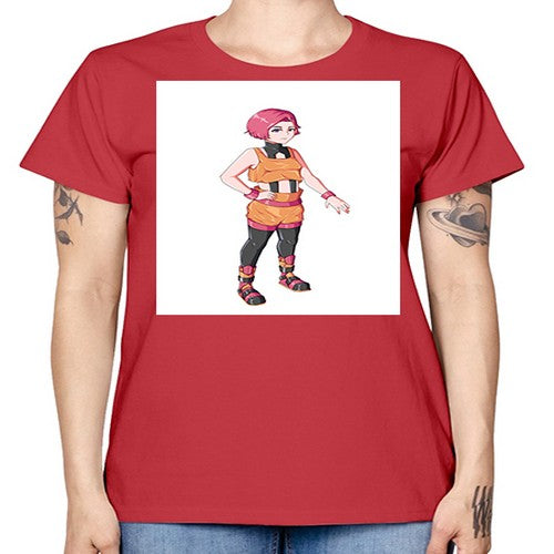 street girl wear orange outfit16# - anime -  Missy T-Shirt