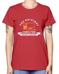 the original computer print delete 12# - computer -  Missy T-Shirt