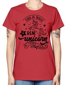 this is what a real unicorn black 436# - unicorn -  Missy T-Shirt