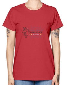 when i grow up i want to be a unicorn 554# - unicorn -  Missy T-Shirt