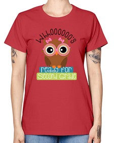 whooos ready for second grade girl 1008# - second grade -  Missy T-Shirt