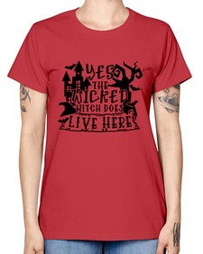 yes the wicked witch does live here 2# - witch -  Missy T-Shirt