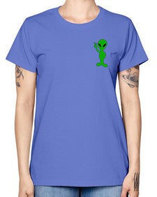 Alien in Pocket Side 3# - ufo -  Missy T-Shirt