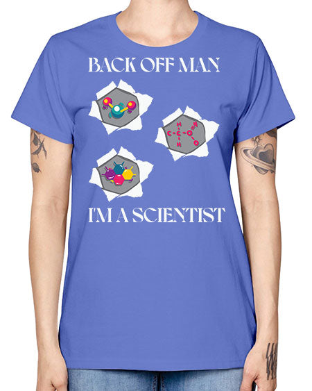 BackOffManImAScientistSkinite Scientist Skinite 289# - general science -  Missy T-Shirt