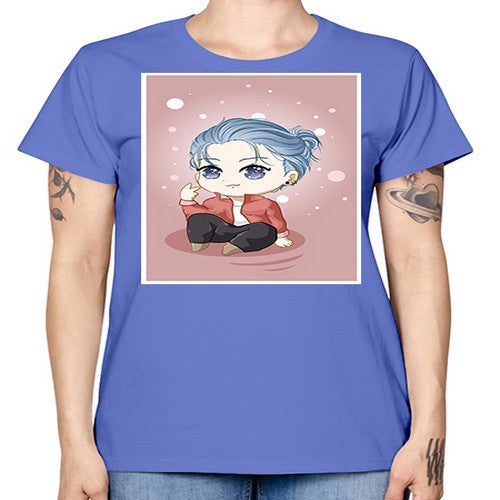 Cute little boy silver hair 78# - anime -  Missy T-Shirt