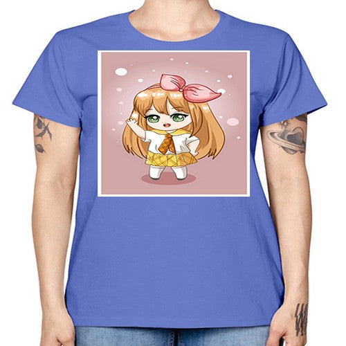Cute little girl yellow hair wearing uniform 130# - anime -  Missy T-Shirt