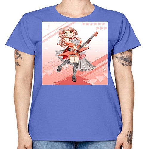 Cute rock star girl with guitar game 17# - anime -  Missy T-Shirt