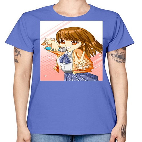 Cute teenage student girl singing song 47# - anime -  Missy T-Shirt