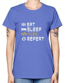 Eat sleep code repeat 49# - computer -  Missy T-Shirt