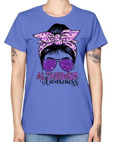 Girl Warrior Alzheimer Awareness 153# - alzheimers -  Missy T-Shirt