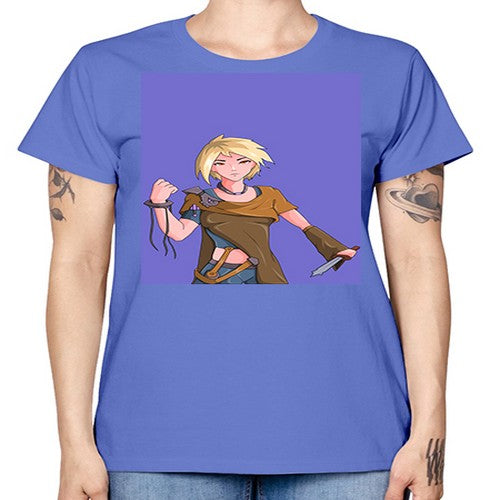Girl hold knife 12# - anime -  Missy T-Shirt
