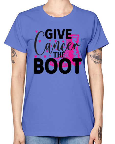 Give Cancer the Boot 24# - breast cancer -  Missy T-Shirt