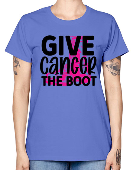 Give Cancer the Boot 25# - breast cancer -  Missy T-Shirt