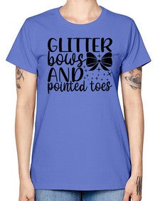 Glitter bows and pointed toes 130# - ballet -  Missy T-Shirt