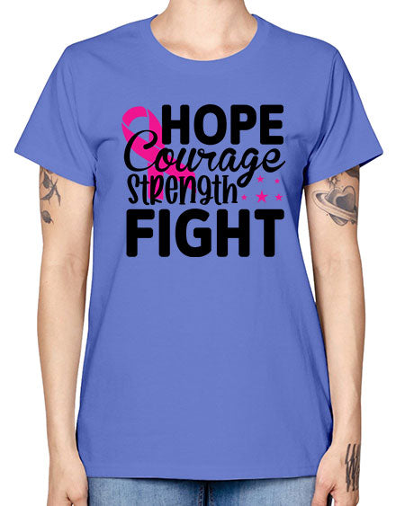 Hope Courage Strength Fight 21# - breast cancer -  Missy T-Shirt