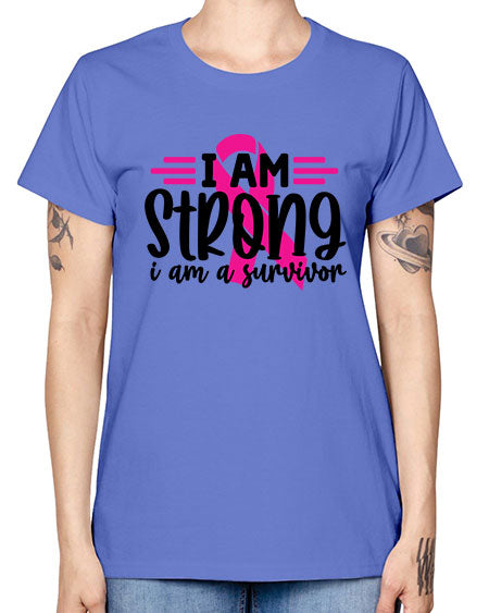 I Am Strong I Am a Survivor 20# - breast cancer -  Missy T-Shirt