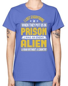 I was an enemy alien 24# - ufo -  Missy T-Shirt