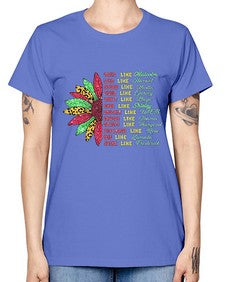 Juneteenth Sunflower Design 17# - black juneteenth -  Missy T-Shirt