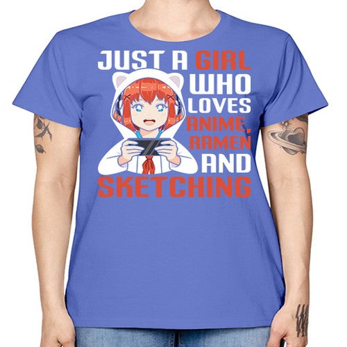 Just a girl who loves anime ramen and sketching260# - anime -  Missy T-Shirt