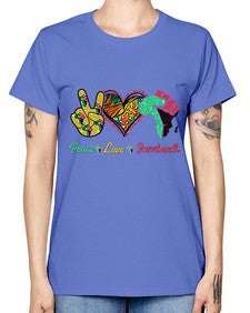 Peace Love Juneteenth Day Fist Png 8# - black juneteenth -  Missy T-Shirt