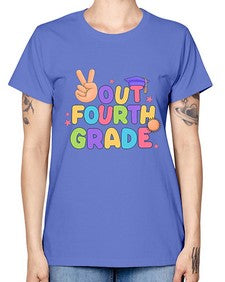 Peace Out fourth Grade Peace 630# - fourth grade -  Missy T-Shirt