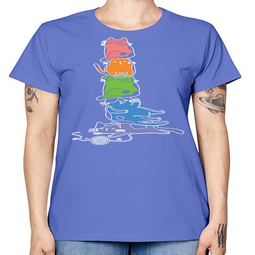 Pride Kawaii Cats Pile Cute Anime 277# - anime -  Missy T-Shirt