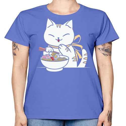 Ramen Cat Kawaii Anime Tee Japanese 280# - anime -  Missy T-Shirt