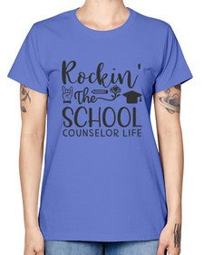 Rockin The School Counselor Life 774# - librarian -  Missy T-Shirt