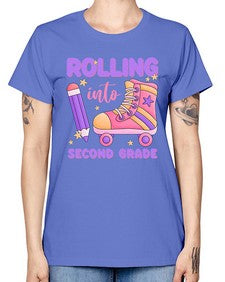 Rolling into second Grade 789# - second grade -  Missy T-Shirt