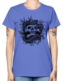 Snake Skull 1095# - skull and bones -  Missy T-Shirt