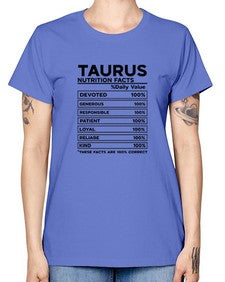 Taurus Nutrition Facts 490# - taurus -  Missy T-Shirt