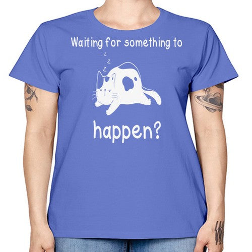 Waiting For Something Sleeping Cat 285# - anime -  Missy T-Shirt