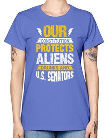 Your constituion protects aliens and drunks 49# - ufo -  Missy T-Shirt