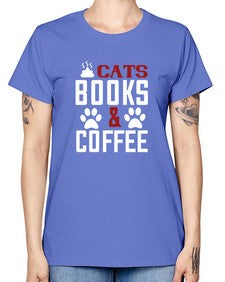 cats books and coffee Style 38# - cats -  Missy T-Shirt