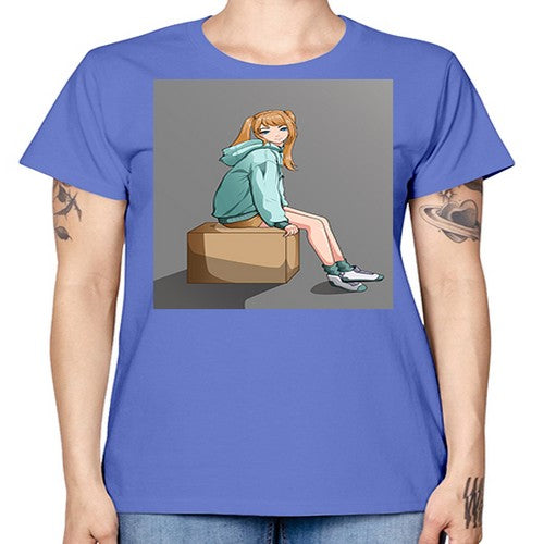 cute casual girl using jacket 49# - anime -  Missy T-Shirt