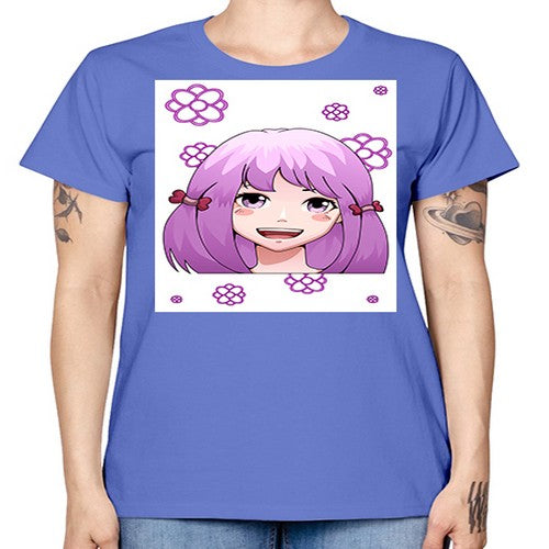 cute ponytails purple hair girl 63# - anime -  Missy T-Shirt