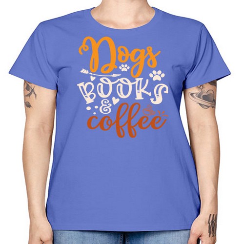 dogs books coffee 130# - dogs -  Missy T-Shirt