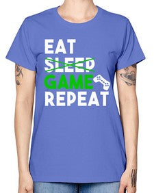 eat sleep game repeat 78# - video games -  Missy T-Shirt